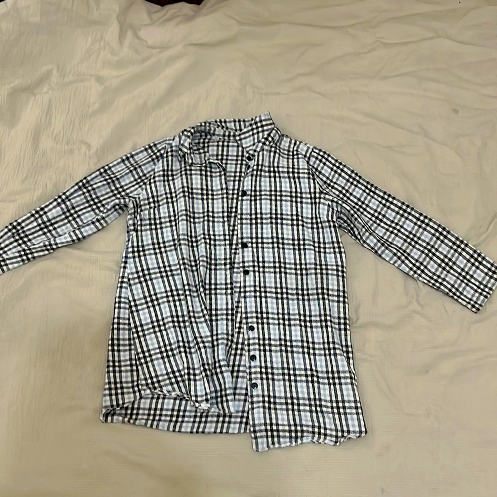 Blue black white flannel